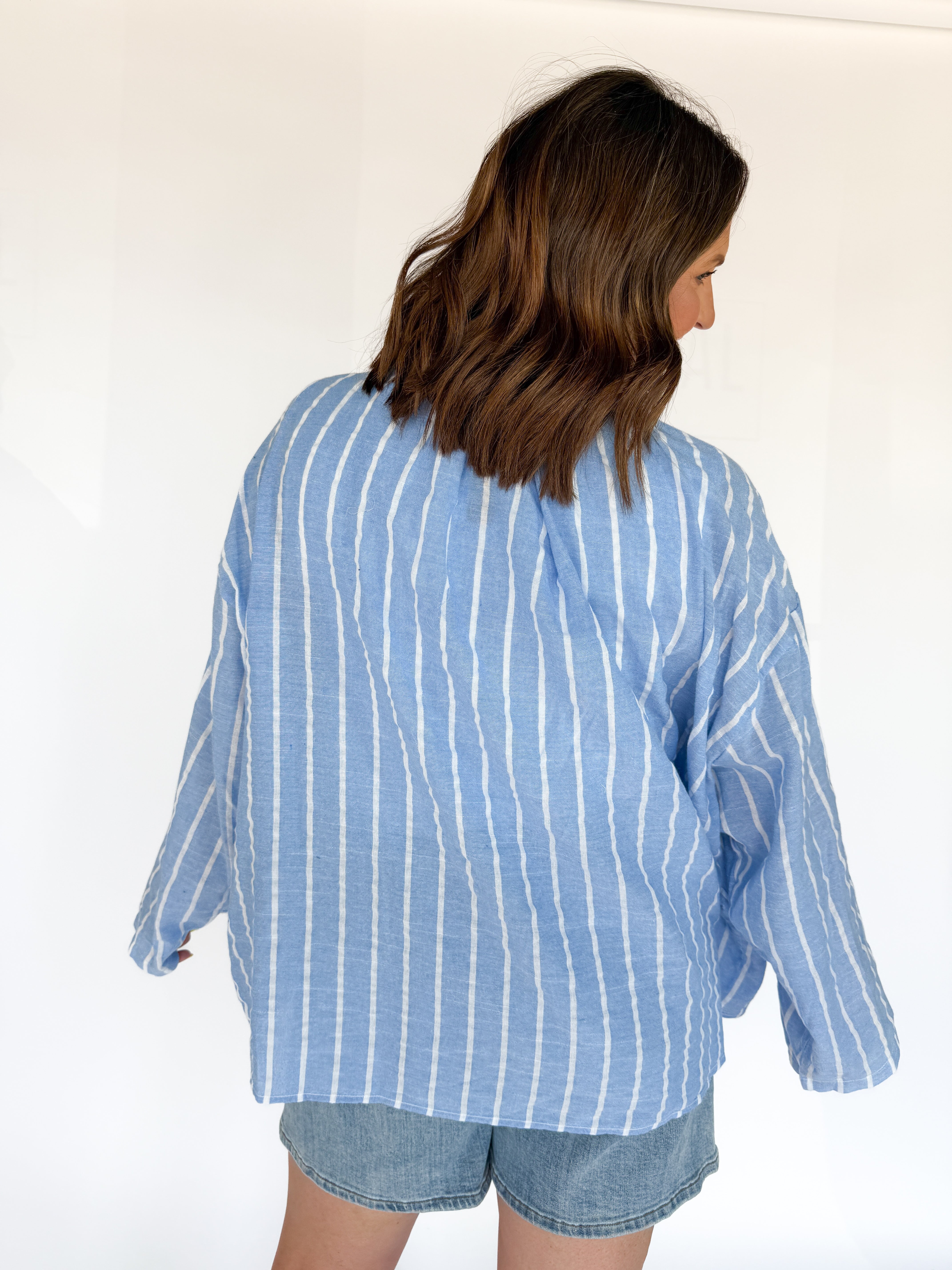 The Classic Blue and White Button Down - Ana Patricia Boutique