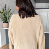 Oversized V Neck Cardigan- Cream - Ana Patricia Boutique