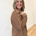 Corduroy Button Up Jacket- Camel - Ana Patricia Boutique
