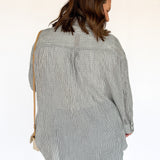 Soft Check Oversized Button Up-Blk/Wht - Ana Patricia Boutique
