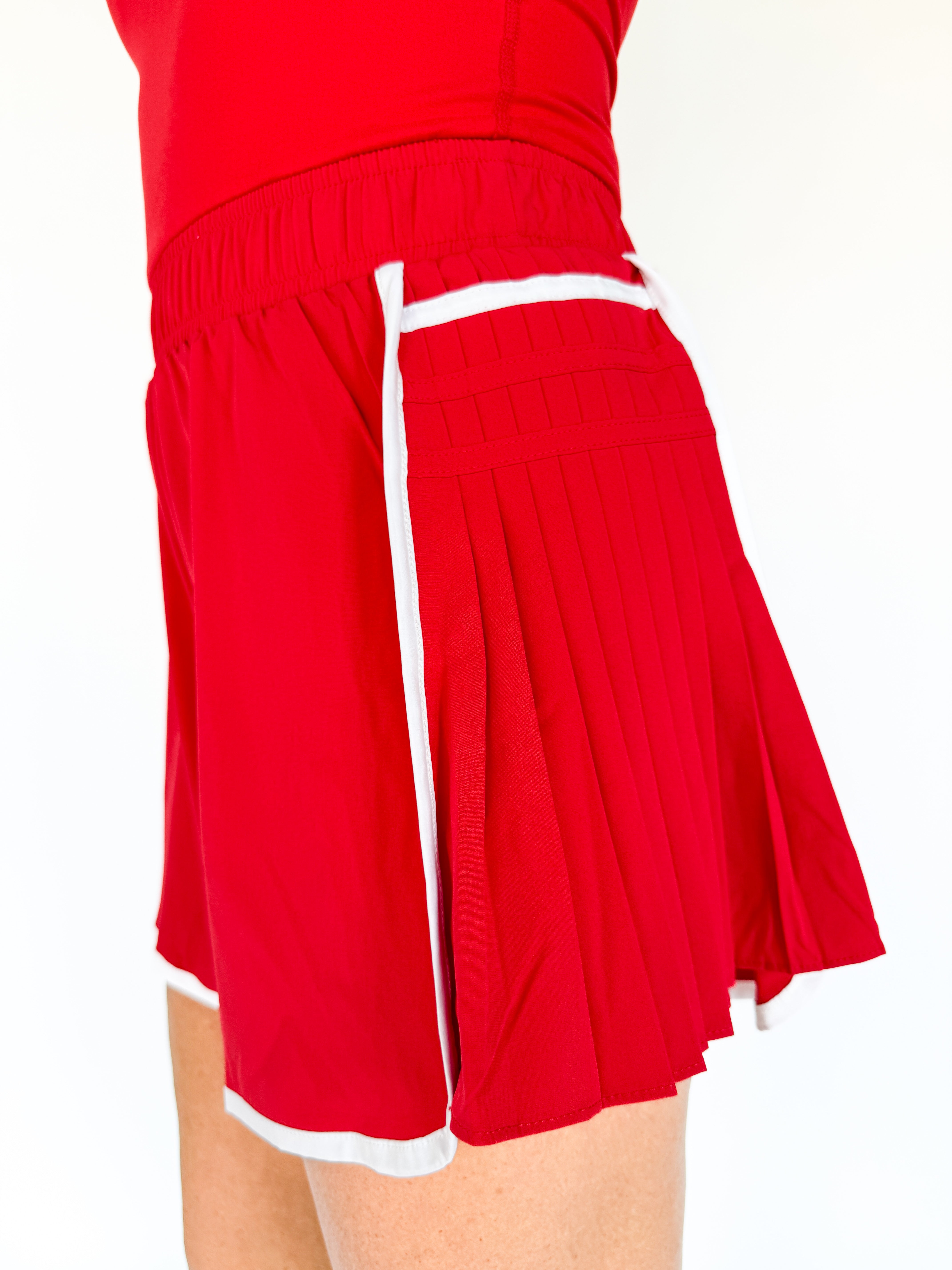 Tiger Shortsie Romper- Red - Ana Patricia Boutique