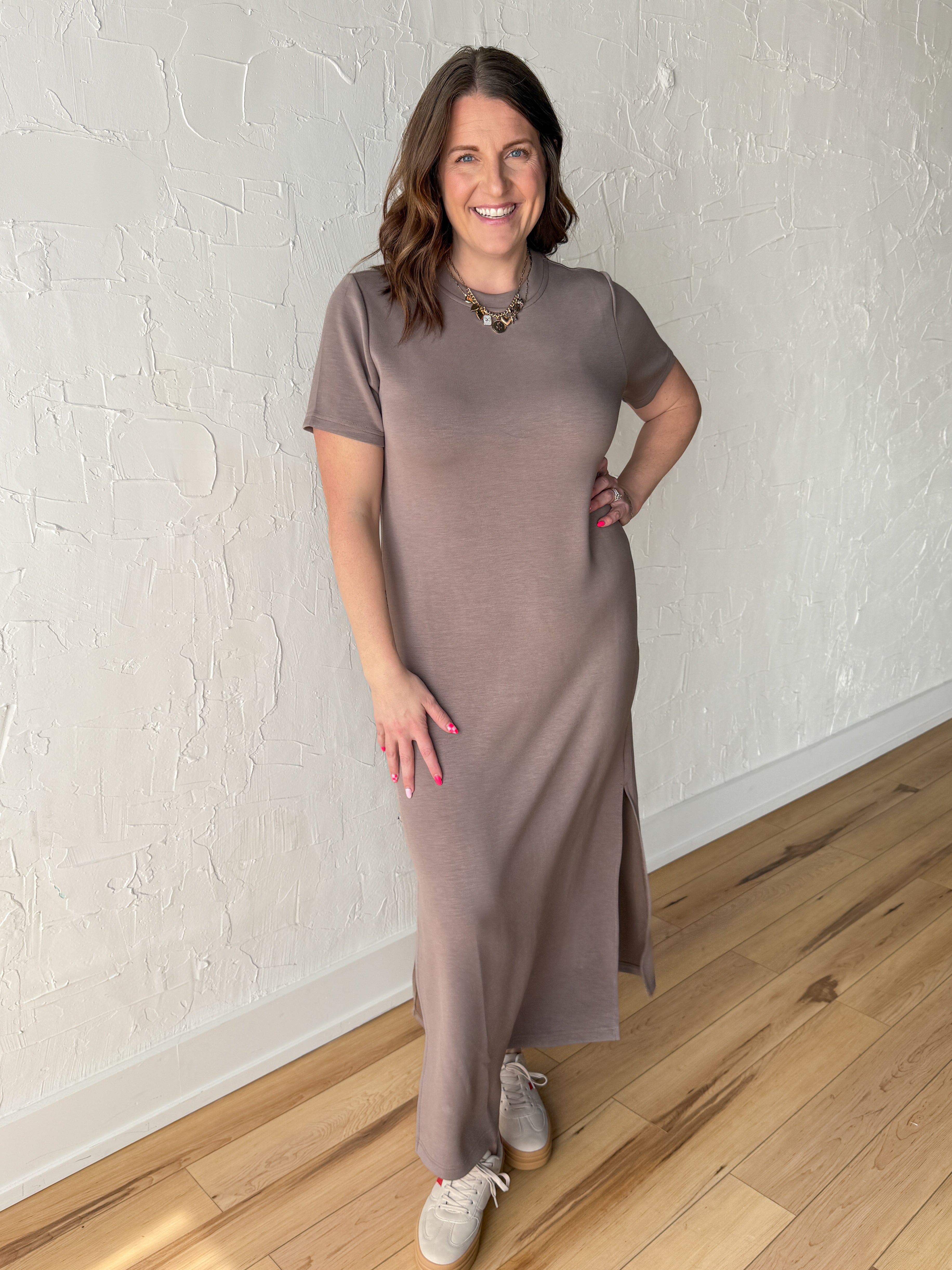 Scuba Maxi Dress- Mocha - Ana Patricia Boutique