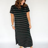 Scuba Maxi Dress- Stripe - Ana Patricia Boutique
