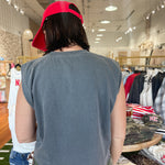 Nebraska Huskers Helmet Tank- Charcoal - Ana Patricia Boutique