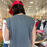 Nebraska Huskers Helmet Tank- Charcoal - Ana Patricia Boutique