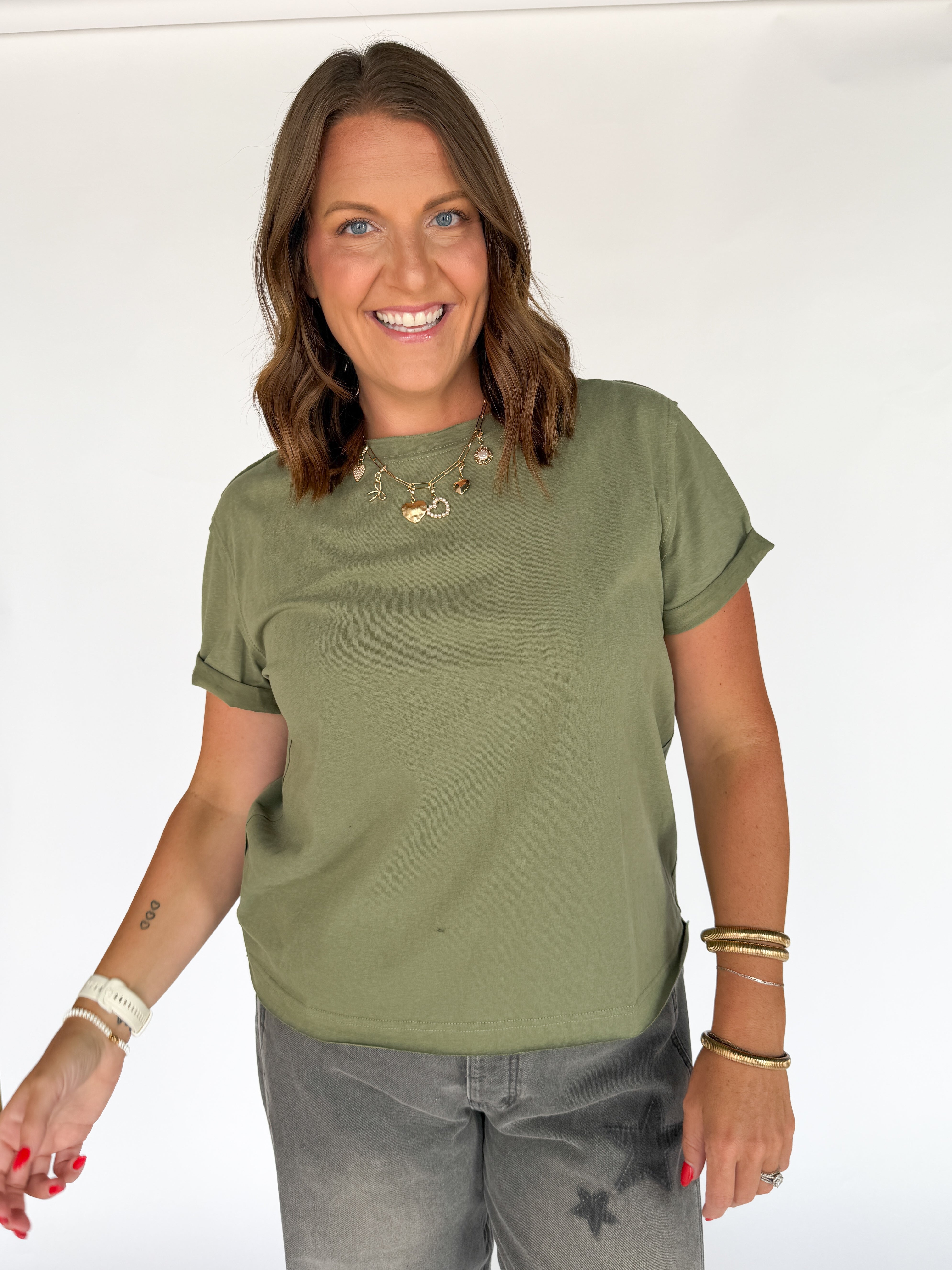 The Mali Basic Tee-Olive - Ana Patricia Boutique