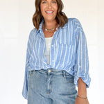 The Classic Blue and White Button Down - Ana Patricia Boutique