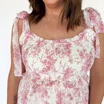 Floral Smocked Ruffle Trim Dress- Pink - Ana Patricia Boutique