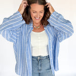 The Classic Blue and White Button Down - Ana Patricia Boutique
