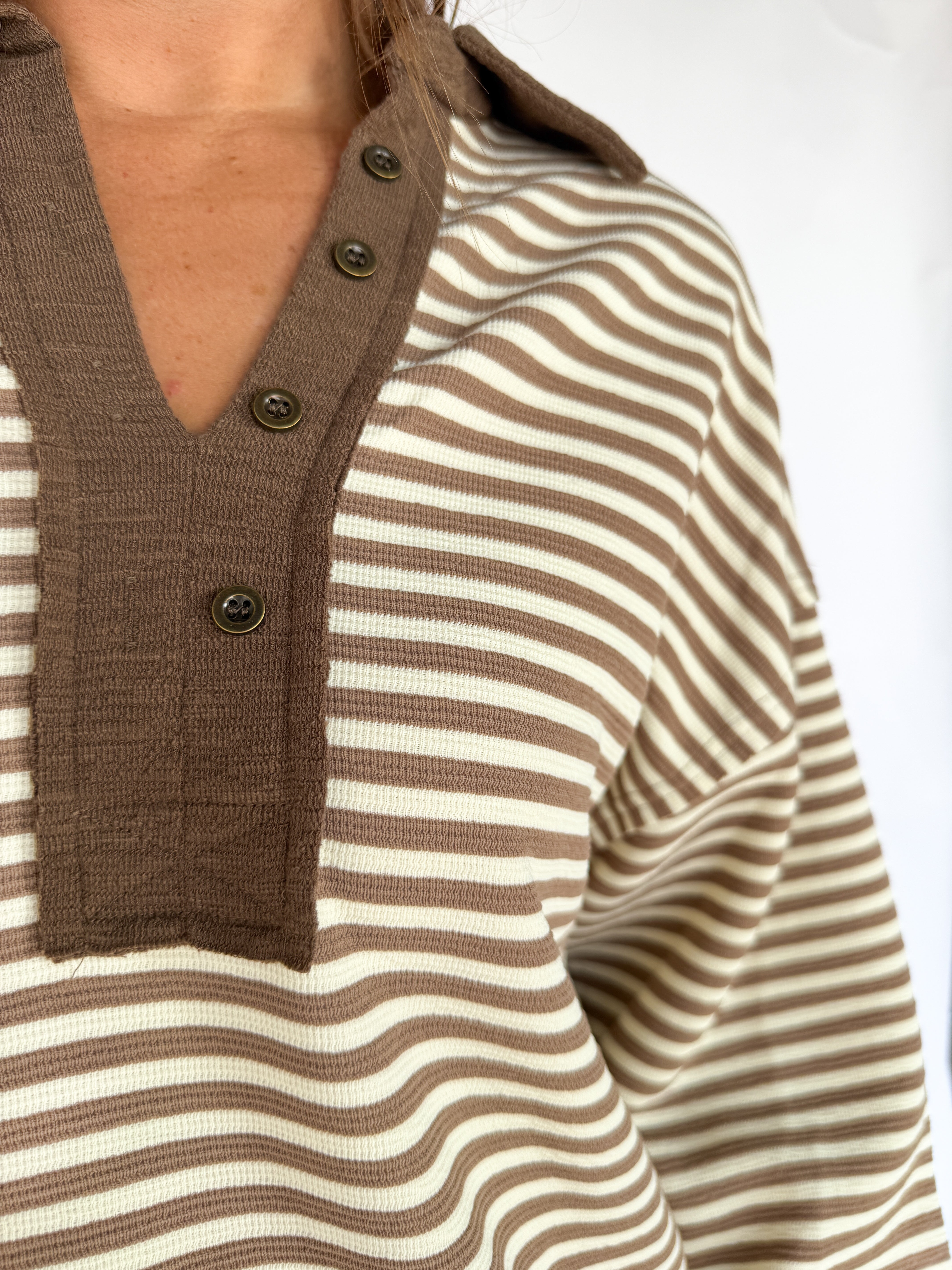 Slub Knit Top- Mocha - Ana Patricia Boutique