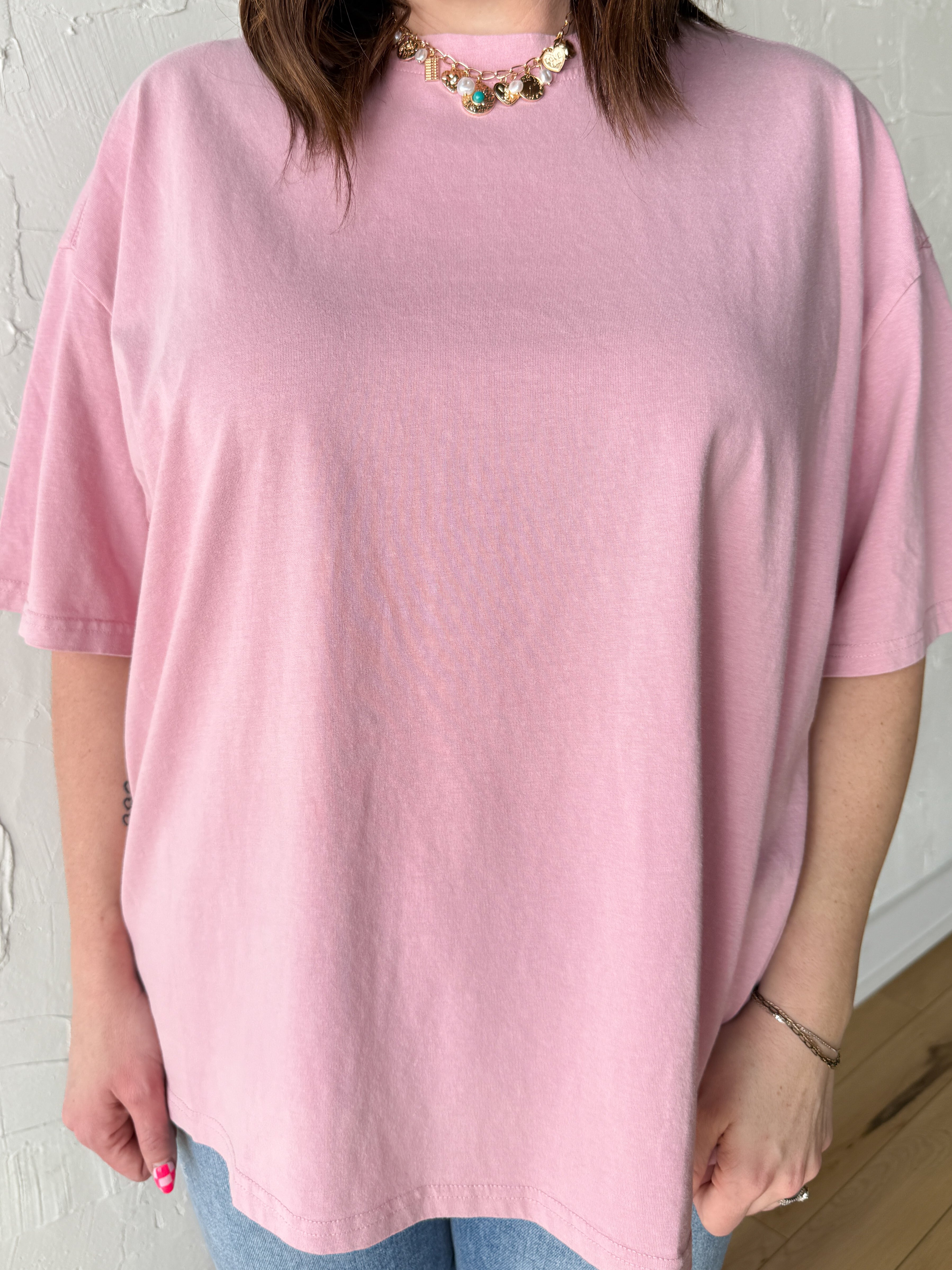 Oversized Basic Tee- Blush - Ana Patricia Boutique