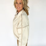 Fleece Half Zip Pullover- Ivory - Ana Patricia Boutique