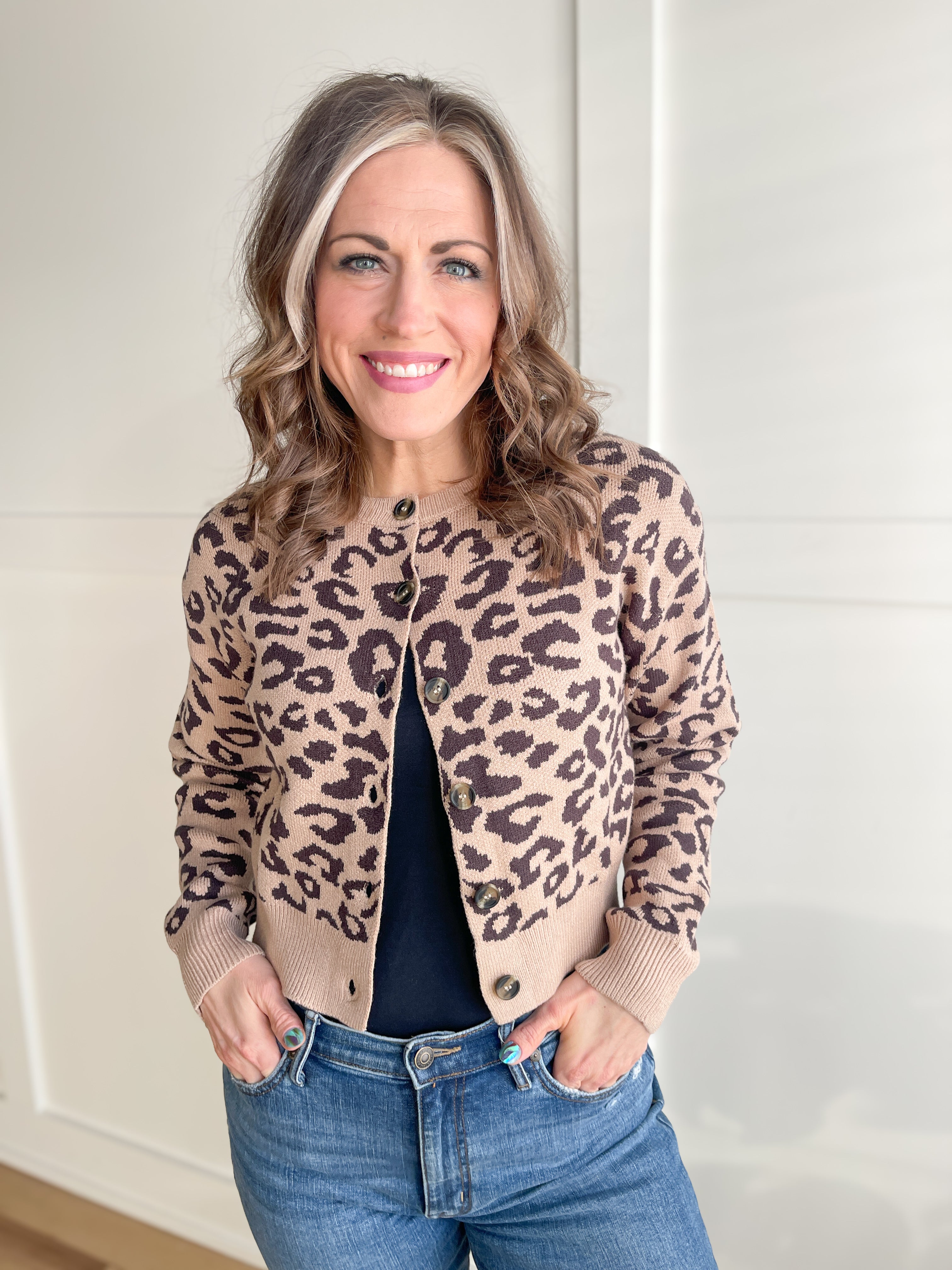 The Dolly Cardigan- Leopard - Ana Patricia Boutique