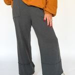 Cotton Slub Lounge Pant-Charcoal - Ana Patricia Boutique