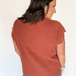 Horseshoe Ribbed Sweater- Rust - Ana Patricia Boutique