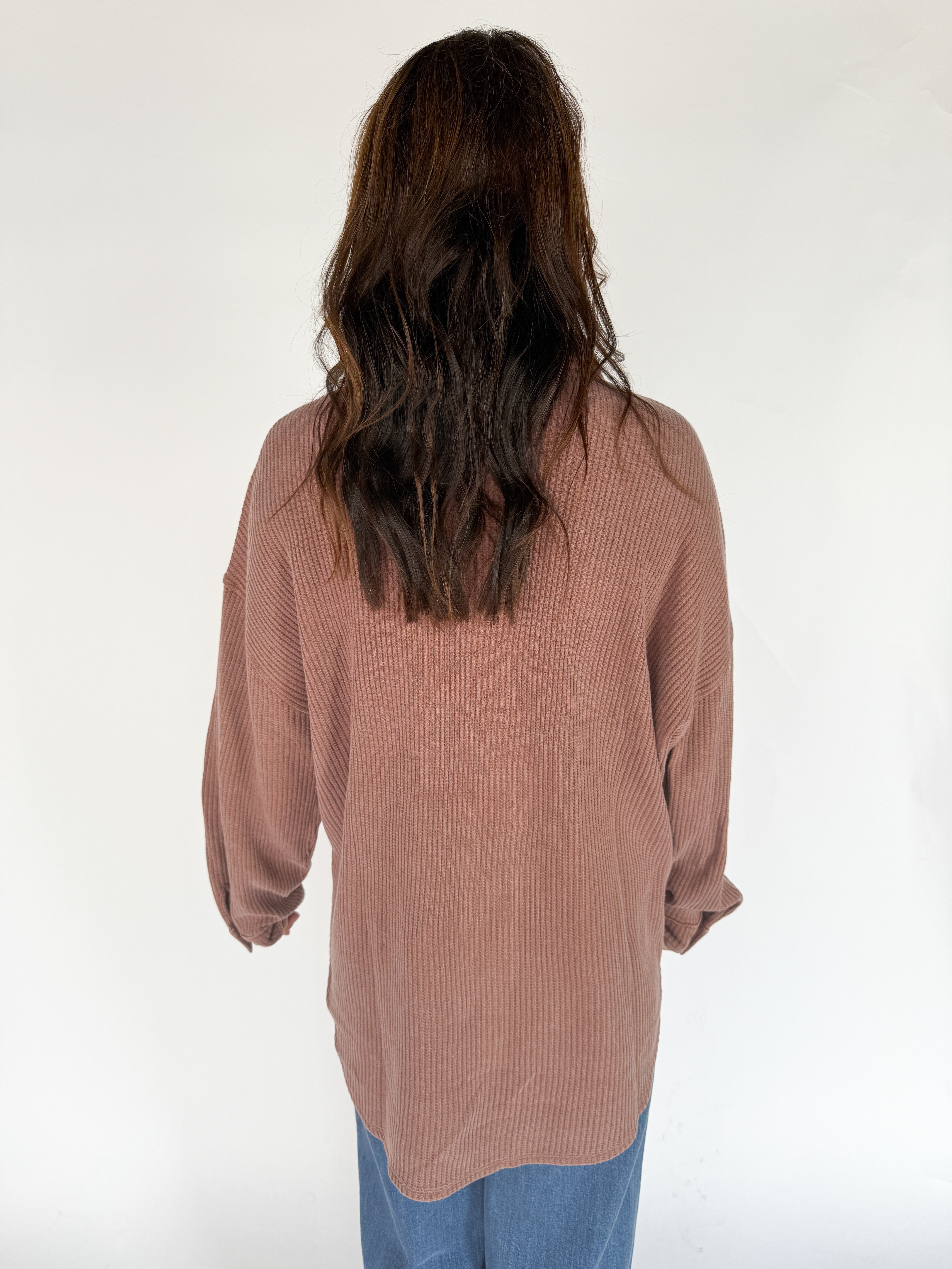 Mineral Wash Shacket-Chestnut - Ana Patricia Boutique