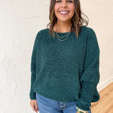 Chenille Oversized Sweater- Dark Green