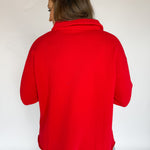 Long Sleeve Henley Top- Red - Ana Patricia Boutique
