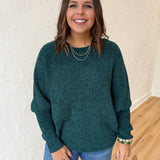 Chenille Oversized Sweater- Dark Green