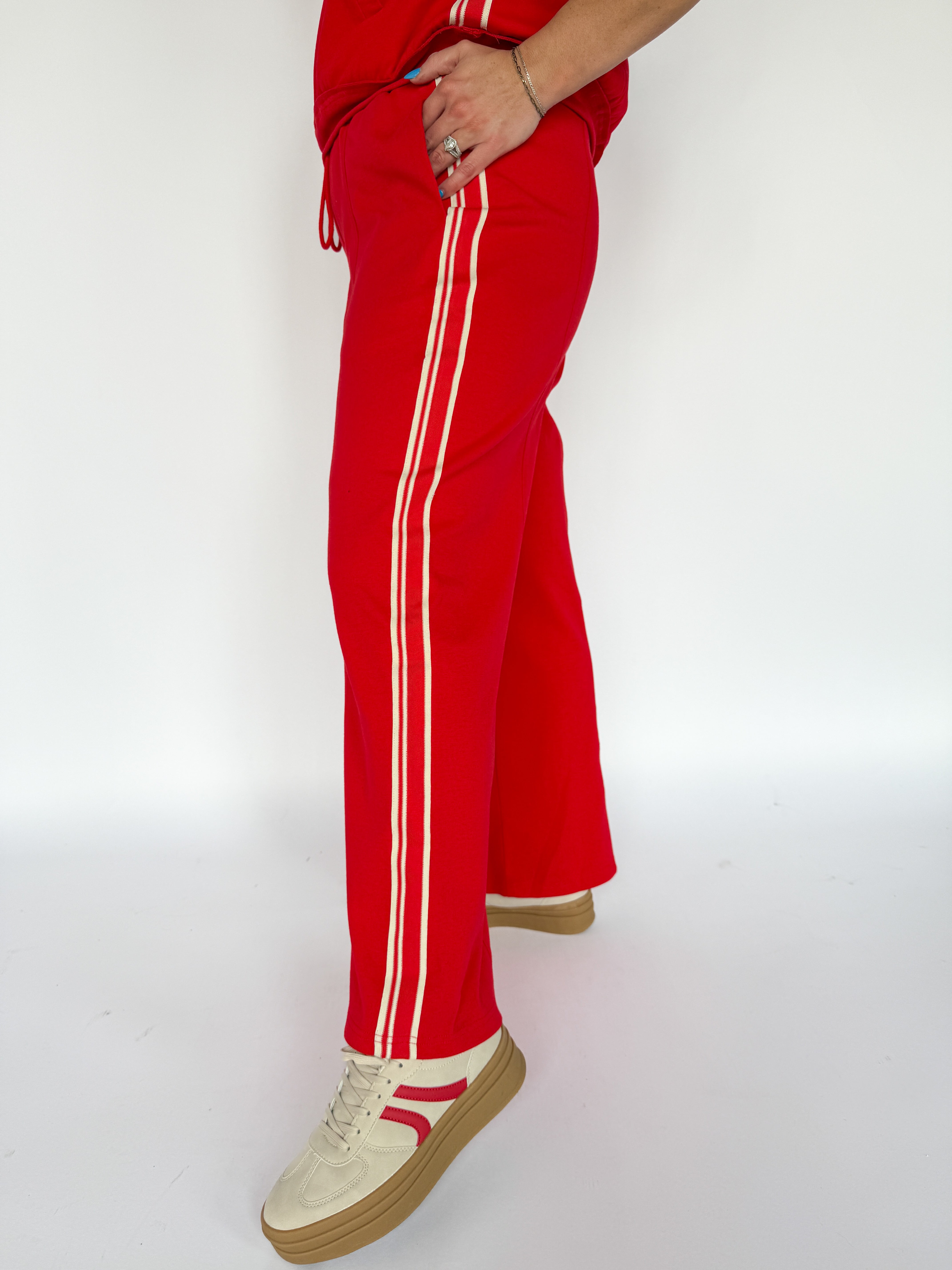 Jersey Track Pant- Red - Ana Patricia Boutique