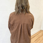 Corduroy Button Up Jacket- Camel - Ana Patricia Boutique