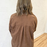 Corduroy Button Up Jacket- Camel