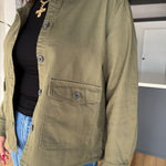 Twill Barn Jacket- Olive - Ana Patricia Boutique