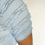 Textured Ruffle Top- Sky Blue - Ana Patricia Boutique