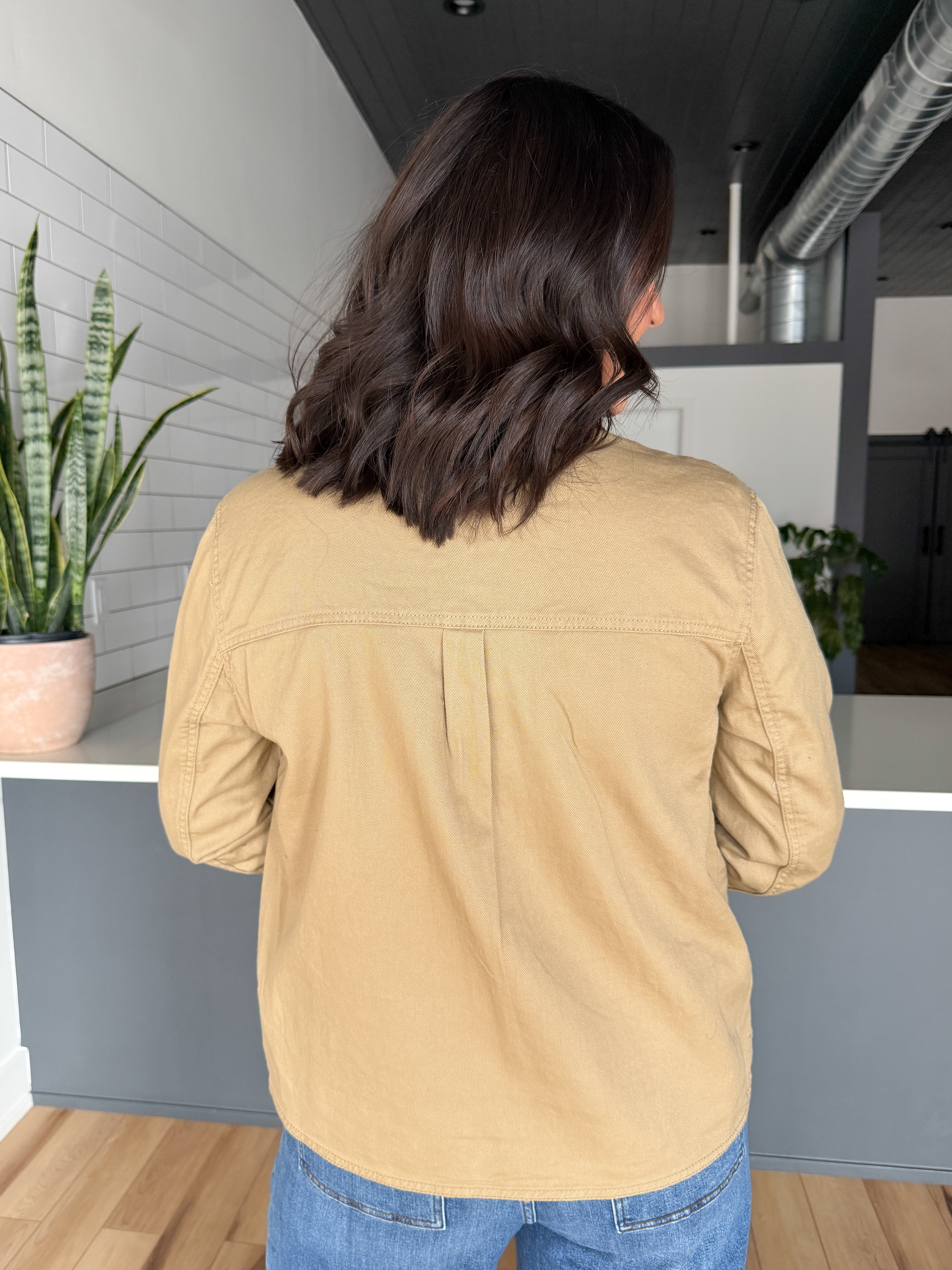 Twill Barn Jacket- Khaki - Ana Patricia Boutique