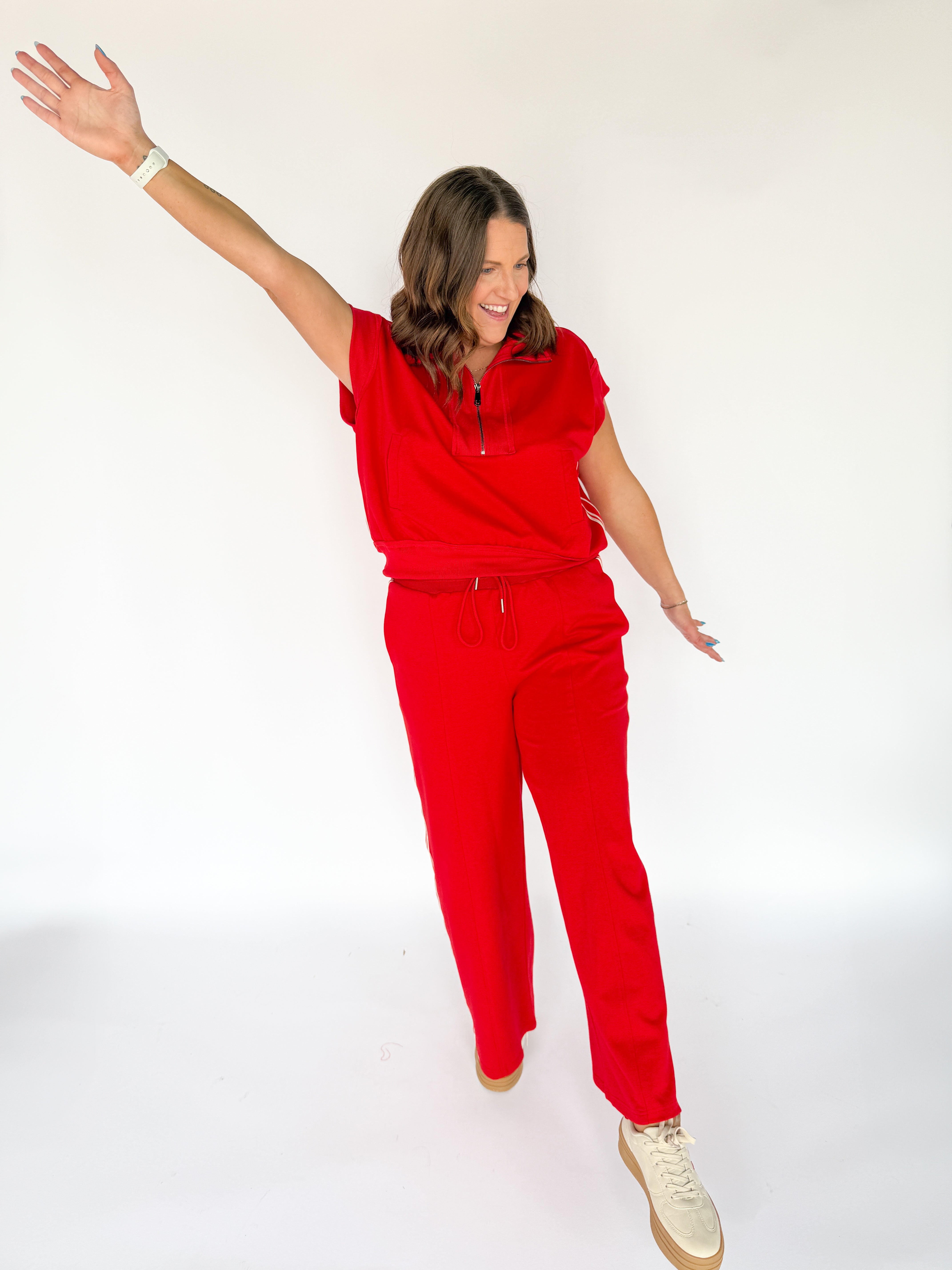 Jersey Track Pant- Red - Ana Patricia Boutique