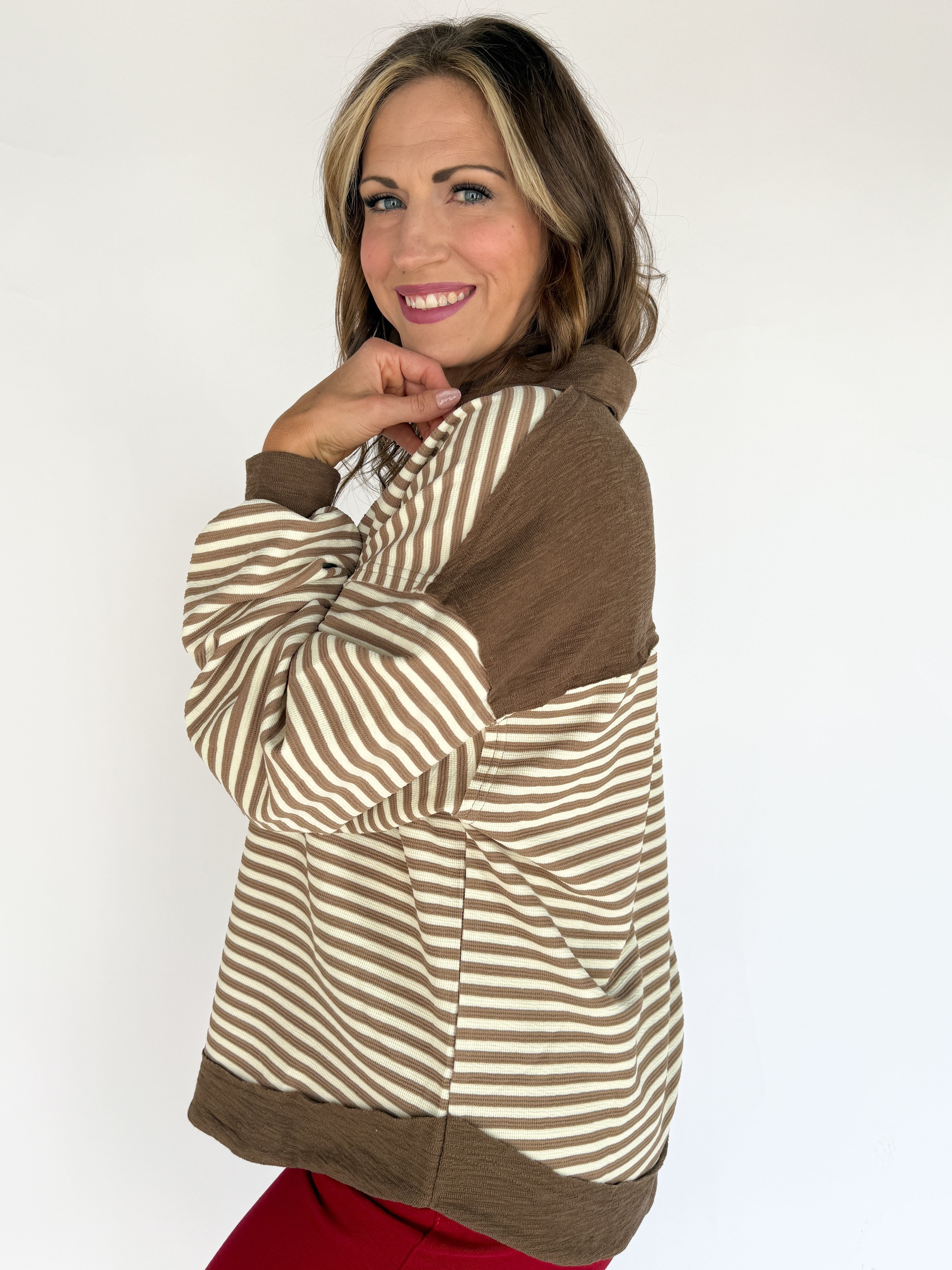 Slub Knit Top- Mocha - Ana Patricia Boutique