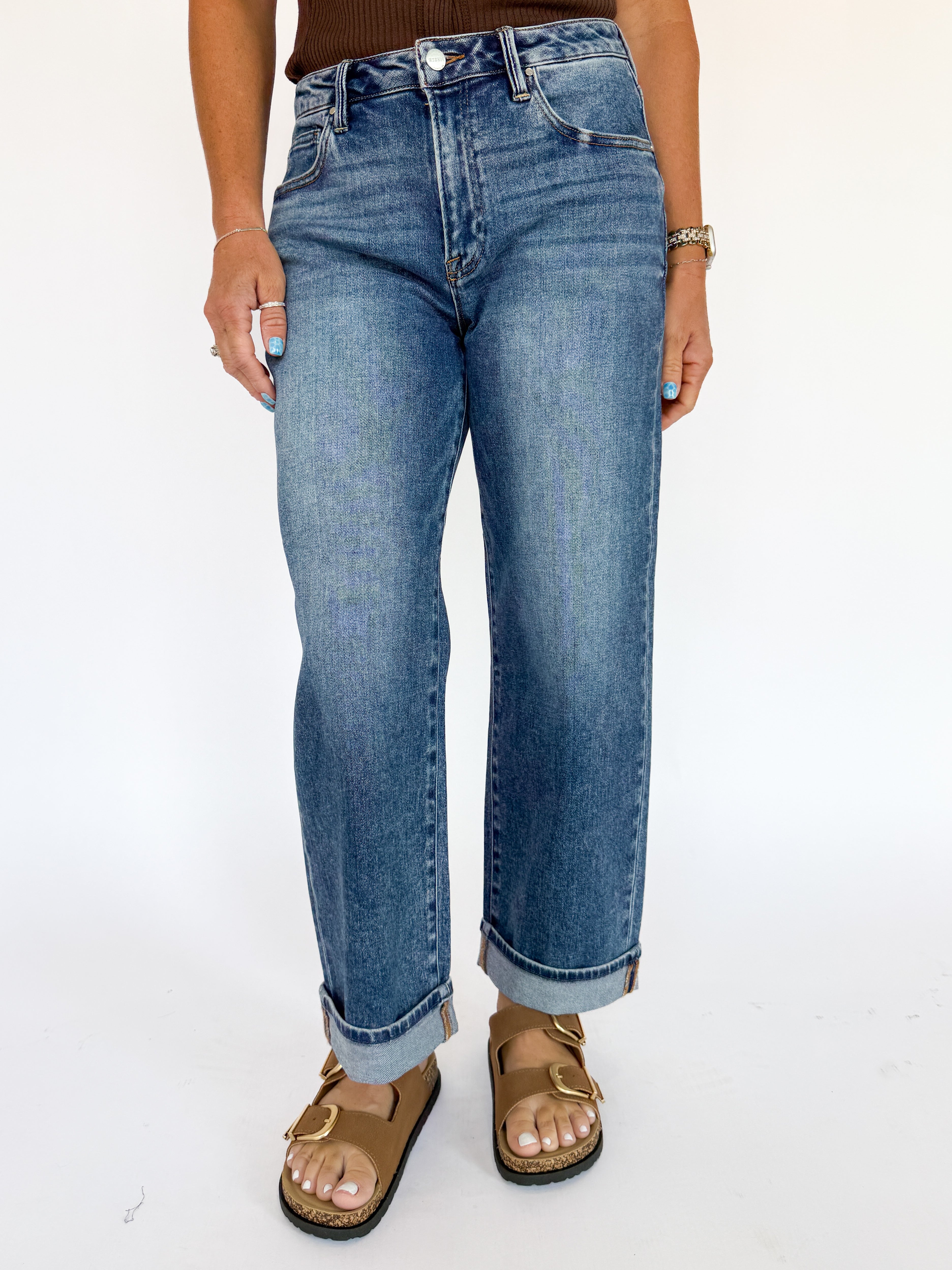 Boyfriend Mid Rise Cuffed Jeans - Ana Patricia Boutique