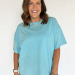 Mineral Wash Oversized Tee-Blue - Ana Patricia Boutique