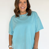 Mineral Wash Oversized Tee-Blue - Ana Patricia Boutique