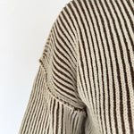 Two Tone Crewneck Sweater- Brown - Ana Patricia Boutique