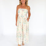 Strapless Floral Eyelet Dress - Ana Patricia Boutique