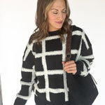 Black and White Check Sweater - Ana Patricia Boutique