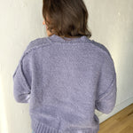 V Neck Fuzzy Sweater- Lavender - Ana Patricia Boutique
