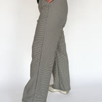 Pleated Check Pants-Beige/Grey - Ana Patricia Boutique