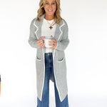 Lapel Collar Cardigan- Grey - Ana Patricia Boutique
