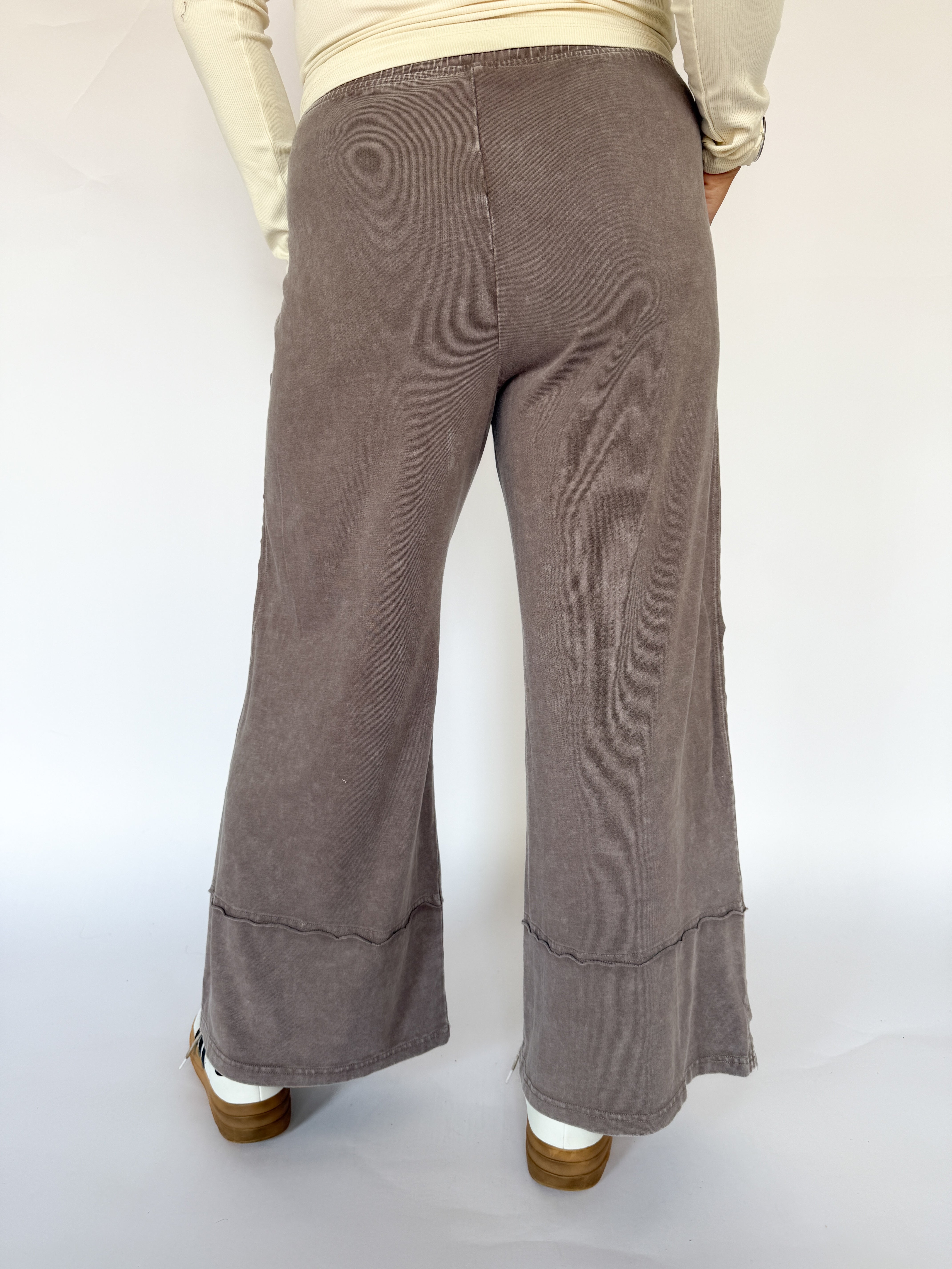 Cotton Slub Lounge Pant-Mocha - Ana Patricia Boutique
