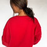 Star Patched Crewneck- Red - Ana Patricia Boutique