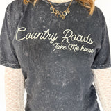 Country Roads Graphic Tee- Black - Ana Patricia Boutique