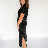 Scuba Maxi Dress- Stripe - Ana Patricia Boutique