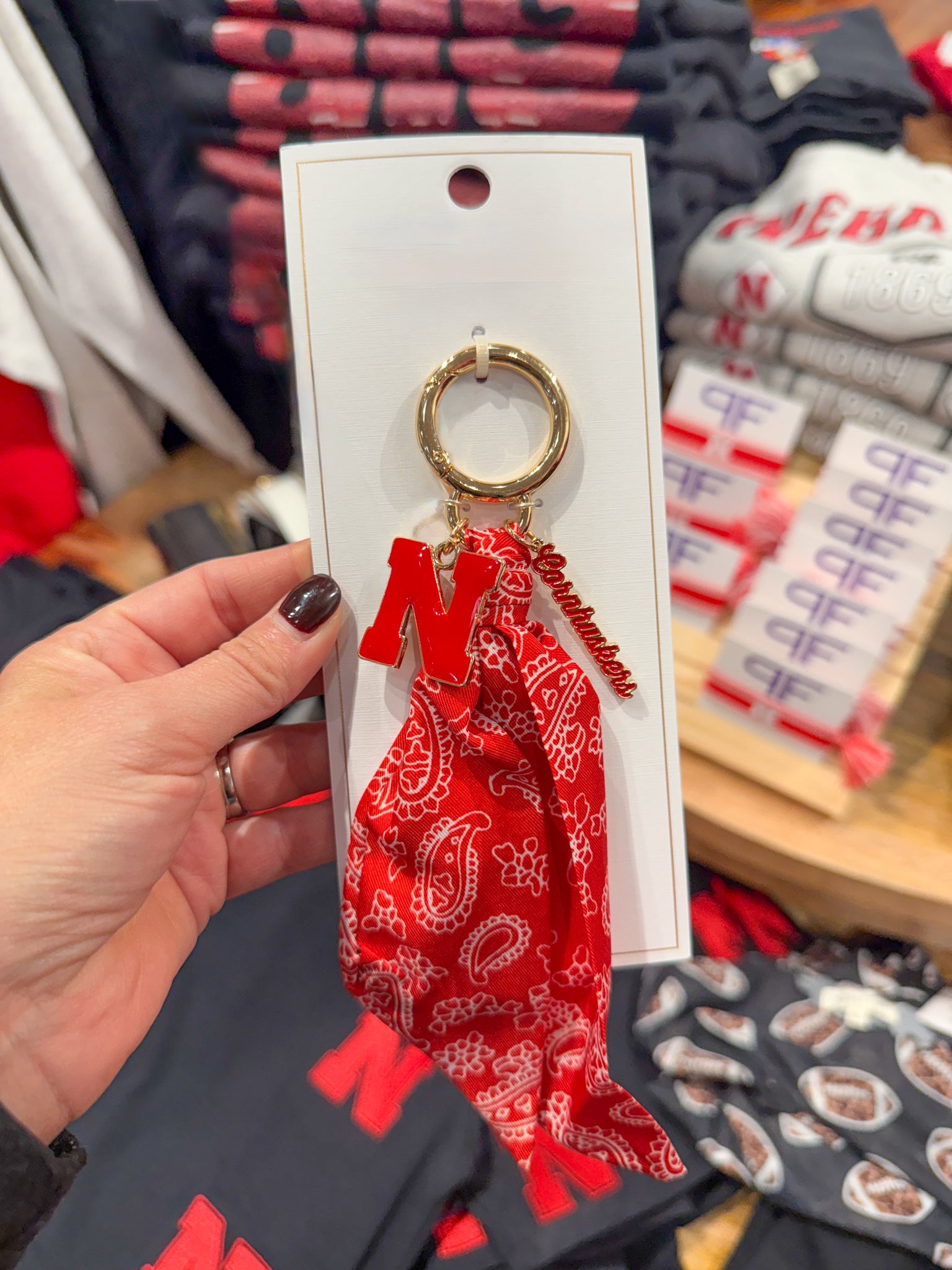Nebraska Cornhuskers Logo Bandana Bag Charm - Ana Patricia Boutique