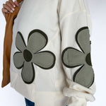 Flower Patchwork Pullover - Ivory/Olive - Ana Patricia Boutique