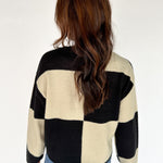 Checkered Sweater- Black/Alpaca - Ana Patricia Boutique