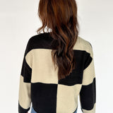 Checkered Sweater- Black/Alpaca - Ana Patricia Boutique