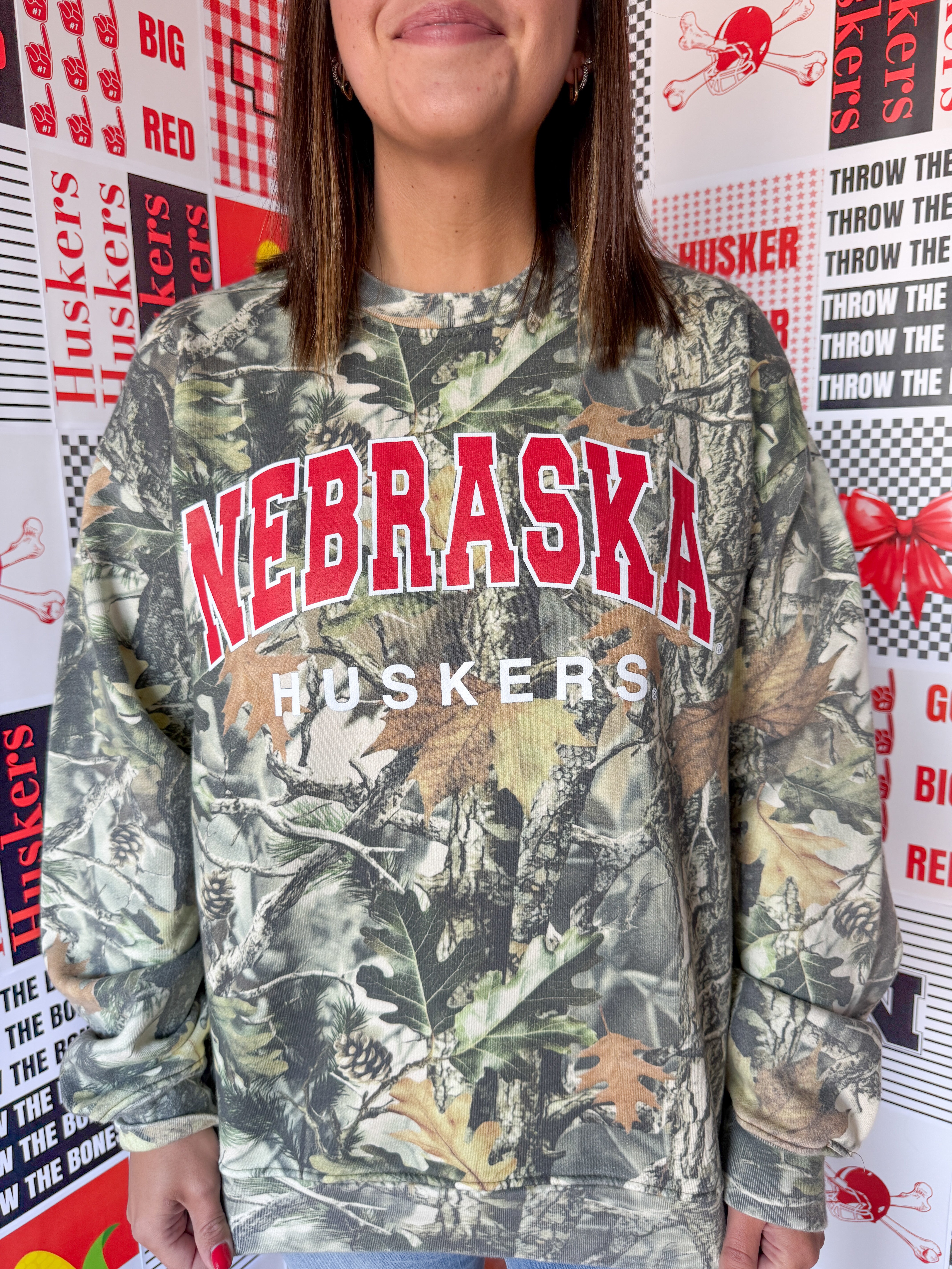 Huskers Camoflauge Sweatshirt - Ana Patricia Boutique