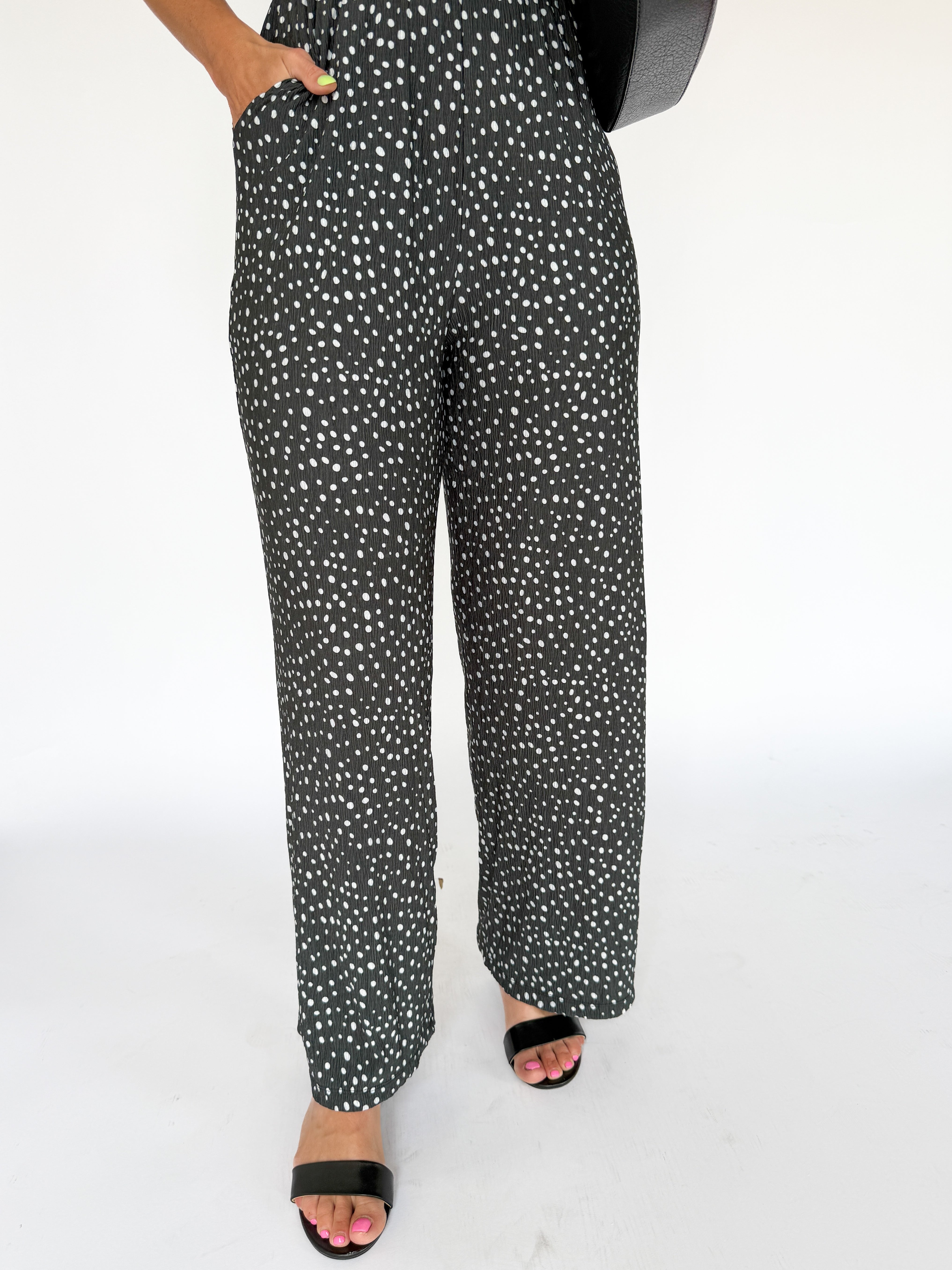 Cowl Neck Polka Dot Jumpsuit - Ana Patricia Boutique
